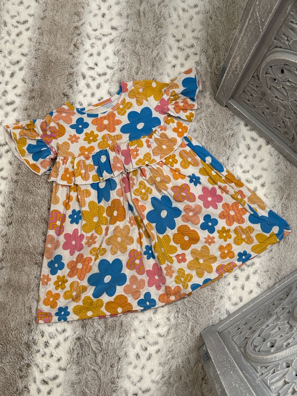 Tucker + Tate rainbow floral dress girls 4T hippie garden party summer vacation
